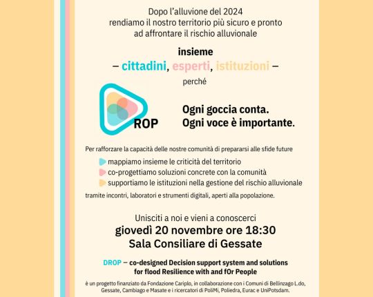 Masate - Presentazione Progetto DROP nato dopo l'alluvione 2024