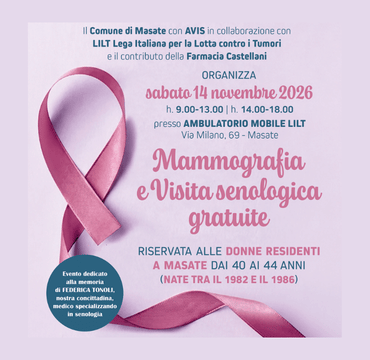 Mammografia  e Visita senologica gratuite